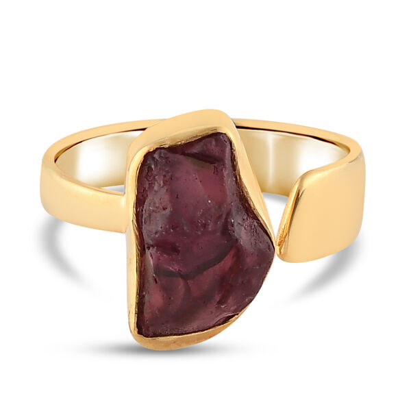 Handgearbeiteter Rhodolith Granat Ring 925 Silber vergoldet  ca. 4,80 ct