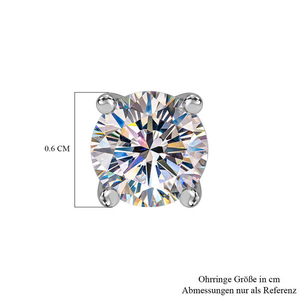 Moissanit Solit&auml;r Ohrstecker - 1,84 ct. image number 5