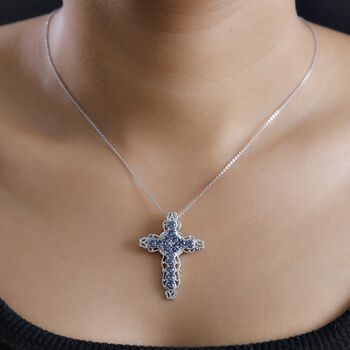 J Francis gefertigt mit SWAROVSKI- Denim Blau Swarovski Kristall Anh&auml;nger