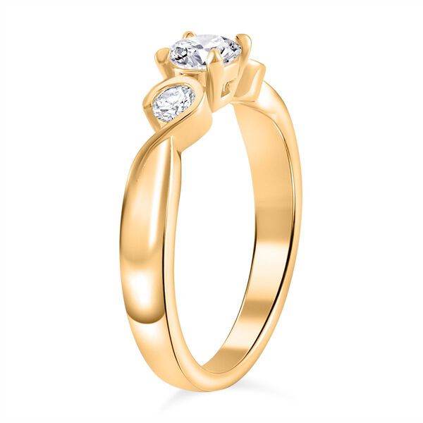 Moissanit Ring, 925 Silber Gelbgold Vermeil - 0,72 ct. image number 3