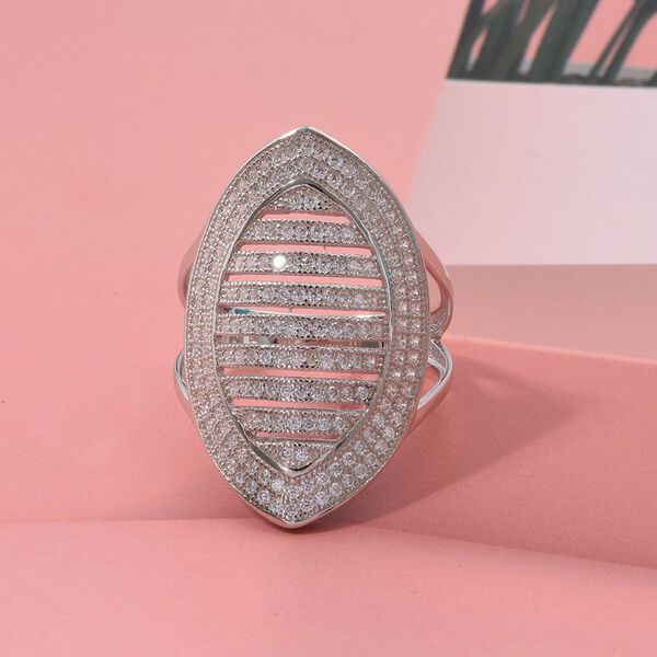 LUSTRO STELLA wei&szlig;er Zirkonia Cocktail Ring image number 1