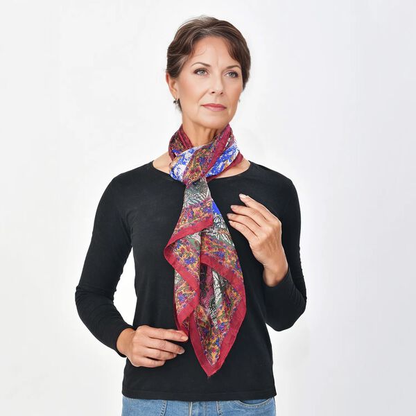 Schal aus Seide, dunkelrot image number 0