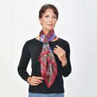 Geschmeidiger Luxuriöser 100% Seiden-Schal, 50 x 160 cm, dunkelrot