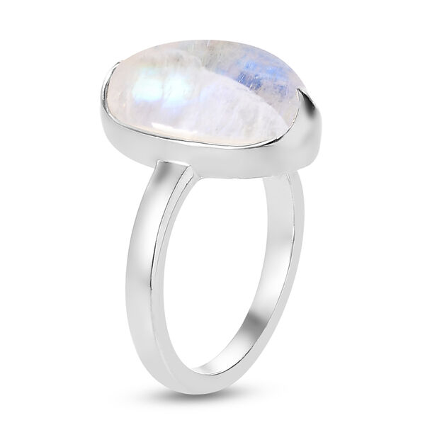 Premium Regenbogen Mondstein Solit&auml;r-Ring, 925 Silber  ca. 6,27 ct image number 5
