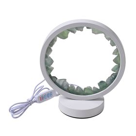 Grüne Aventurin Kristall-Wellnesslampe mit USB-Anschluss, 10×22×18cm, Grün