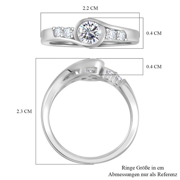 Moissanit Ring, 925 Silber rhodiniert - 0,74 ct. image number 5