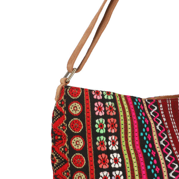 100% Echtleder Umhängetasche, lila image number 7