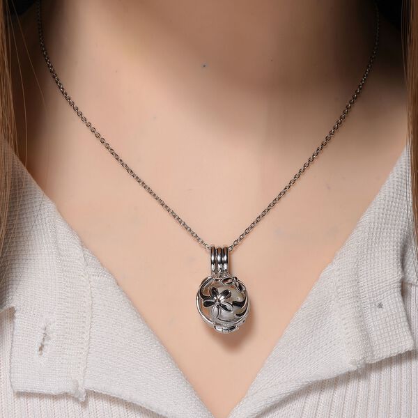 Weiße Edison Perle Schmuckset Messing und Edelstahl image number 2