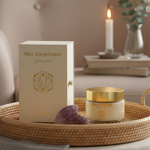 SQIN botanicals Shea K&ouml;rperbutter mit Jojoba&ouml;l inkl. Amethyst Gua Sha, 225ml image number 1