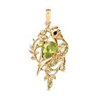 Peridot Anhänger 925 Silber 750 Gelbgold Vermeil ca. 1,27 ct.