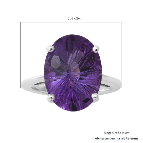 Lusaka Amethyst Solitär Ring 925 Silber Platin-Überzug image number 5