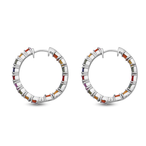 Mehrfarbige Saphir-Inside-Out-Creolen- 7,55 ct. image number 3