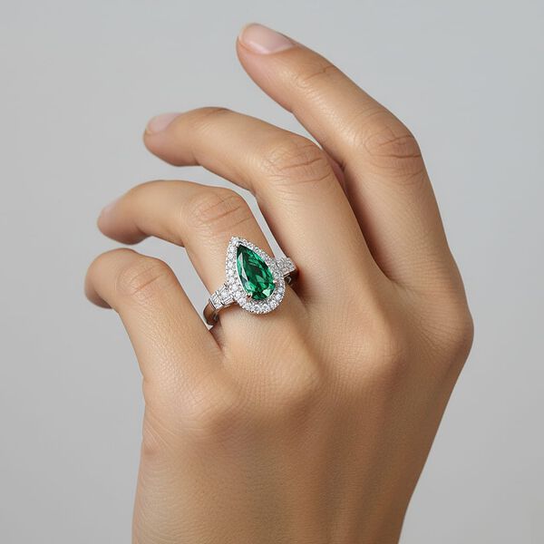 Rhapsody AAAA Pirineu Lagoon Tourmaline, Wei&szlig;er Diamant Ring 950 Platin (Gr&ouml;&szlig;e 16.50) ca. 1,44 ct image number 2