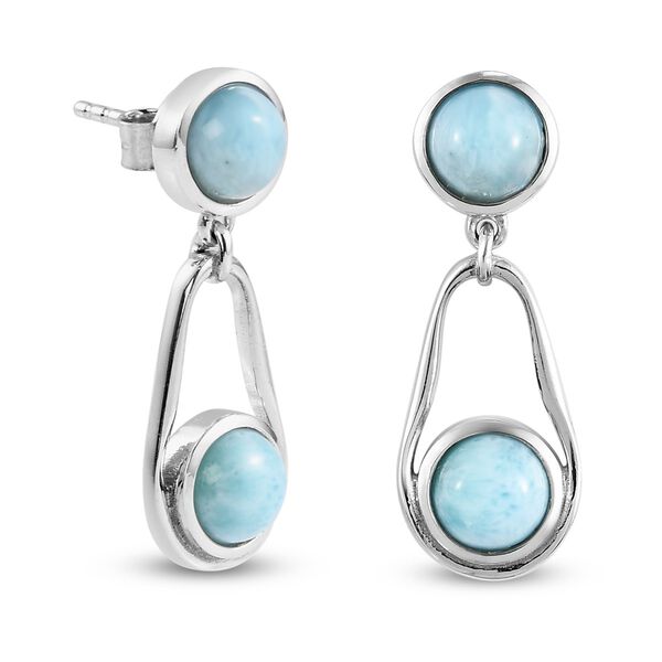 Larimar Ohrh&auml;nger 925 Silber platiniert ca. 3,14 ct&nbsp; image number 4