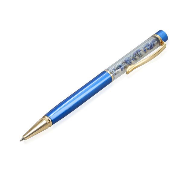 Edelstein Stift Set Larimar, Stift Schlüsselanhänger Mine, Blau image number 4