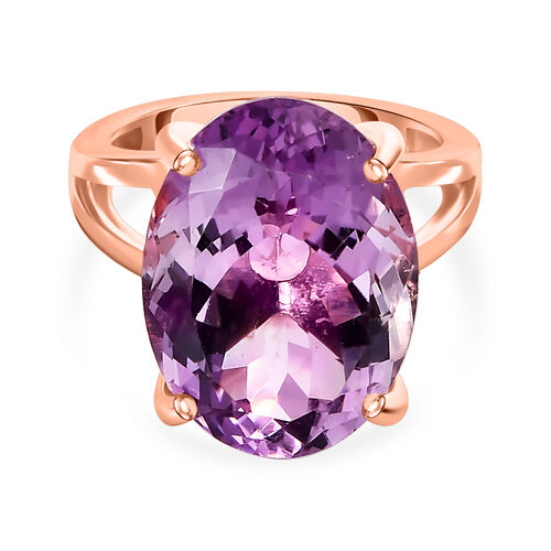 AAA Rose De France Amethyst Ring, 925 Silber rosévergoldet (Größe 21.00) ca. 12.30 ct image number 0