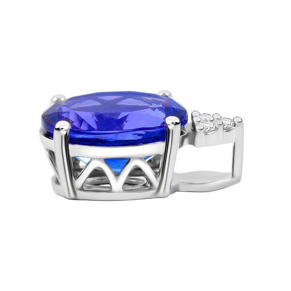 LUXORO AGI zertifiziert und gepr&uuml;ft AAA Tansanit und Diamant Anh&auml;nger mit 45cm Kette in 585 Wei&szlig;gold - 3,30 ct. image number 3