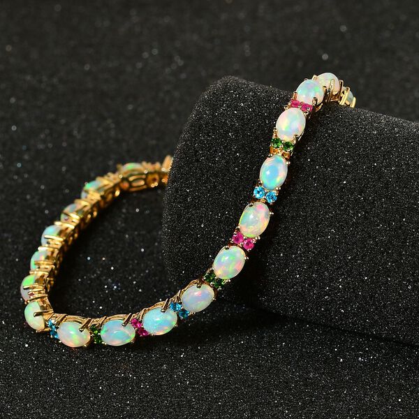 AA Natürliches, äthiopisches Welo Opal und Multi-Edelstein-Armband image number 8