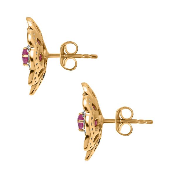 GP Italian Garden Kollektion- Afrikanische Rubin, Zirkon und Kanchanaburi blaue Saphir-Ohrringe - 6,46 ct. image number 4