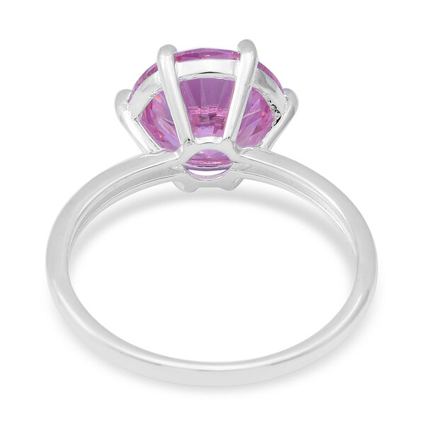 Simulierter Rosa Diamant Solitär Ring 925 Silber image number 4