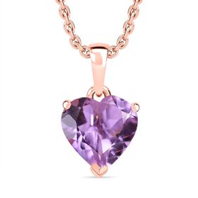 AA Rose De France Amethyst Anhänger 71cm Kette - 1 ct.