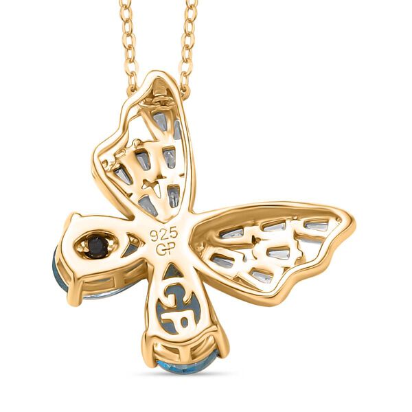 GP Trionfo Kollektion- Himmelblauer Topas, Moissanit und Kanchanaburi blauer Saphir Anh&auml;nger mit 50 Kette - 1,77 ct. image number 4