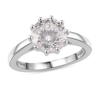 Moissanit Ring 925 Silber rhodiniert (Gr&ouml;&szlig;e 21.00) ca. 2,57 ct