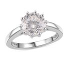 Moissanit Ring 925 Silber rhodiniert (Größe 21.00) ca. 2,57 ct