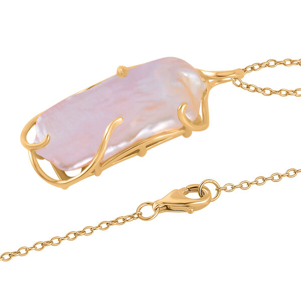 Lila Keshi Perle Anhänger mit 45cm Kette image number 5