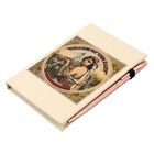 Hardcover Notizbuch mit Kupfer Kugelschreiber, Frau-Muster, weiß