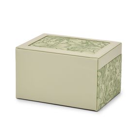 3-lagige PU Schmuckk&auml;stchen mit gepr&auml;gtem Blumenmuster, 22x17x13 cm, Gr&uuml;n