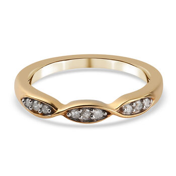 Diamant Ring 925 Silber Gelbgold Vermeil (Gr&ouml;&szlig;e 16.00) ca. 0,10 ct