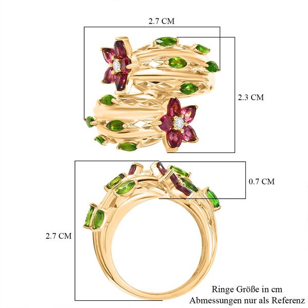 GP Italian Garden Kollektion- Rhodolith Granat, Chromdiopsid, Zirkon und blauer Saphir Ring - 3,24 ct. image number 8
