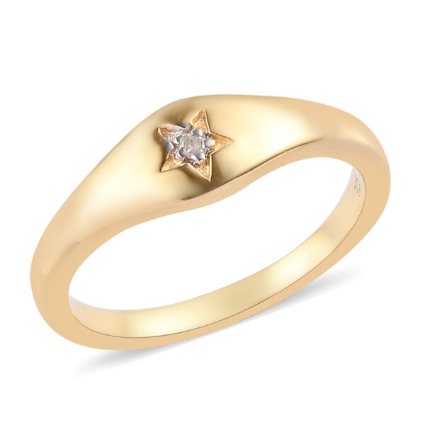 Diamant Ring 925 Silber vergoldet image number 2