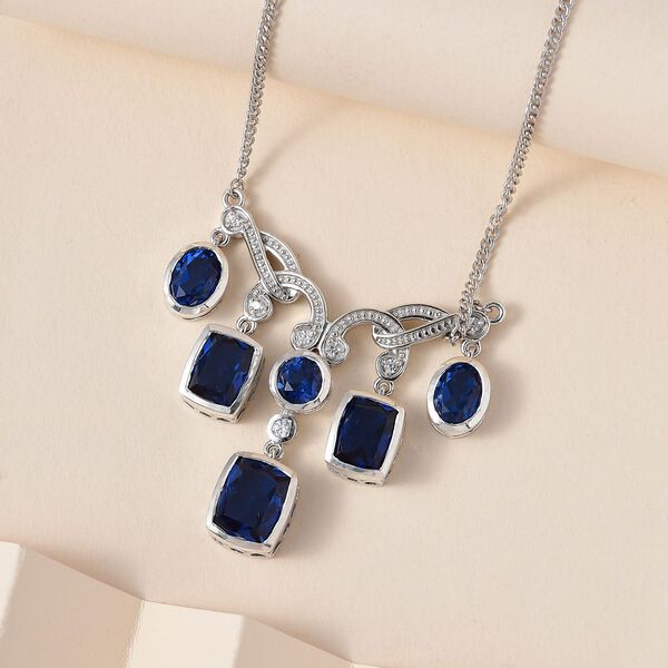 Ceylonfarbene Quarz-und Zirkon-Halskette, 45cm - 12,22 ct. image number 3