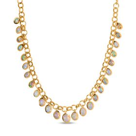 Natürliche, äthiopische Welo Opal 45cm Halskette - 9,41 ct.