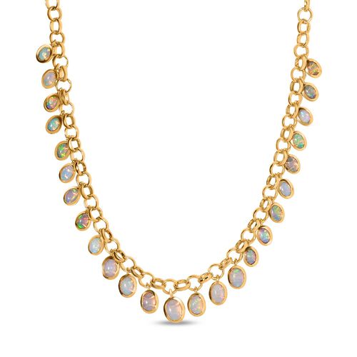 Natürliche, äthiopische Welo Opal 45cm Halskette - 9,41 ct. image number 0