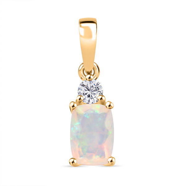 D'Joy AA nat&uuml;rliches, &auml;thiopisches Welo Opal und Zirkon Schmuckset, 925 Silber vergoldet - 2,13 ct. image number 7