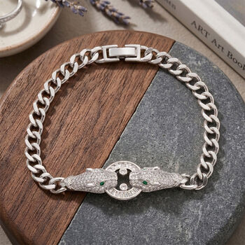 Wei&szlig;er Zirkonia, Gr&uuml;ner Zirkonia Armband ca. 19 cm Nickelfreies Messing
