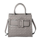 Crossbody Tasche aus echtem Leder mit Reißverschluss und mehreren Taschen, Größe 31x15x30 cm, Hellgrau