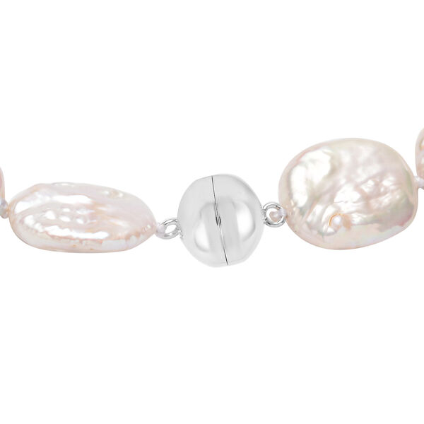 Wei&szlig;e Barockperlen-Halskette in Silber image number 4