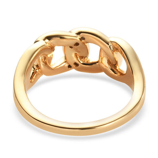 Wei&szlig;er Diamant P Ring 925 Silber vergoldet  ca. 0,05 ct image number 6