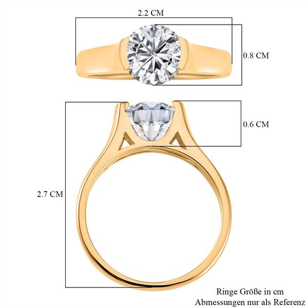 Moissanit Ring 925 Silber vergoldet (Größe 19.00)  ca. 1.75 ct image number 5