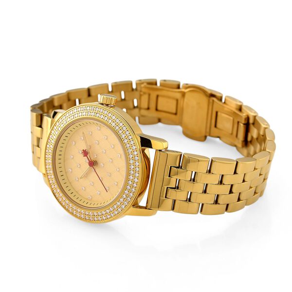 WILLIAM HUNT - Moissanit Uhren 8.5 cm 316L Edelstahl IP-Gelbbeschichtung image number 5