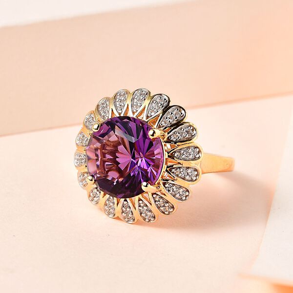 Afrikanischer Amethyst und Zirkon-Cocktail-Ring - 4,41 ct. image number 2