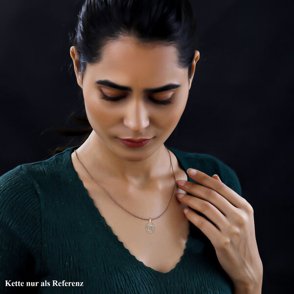 Natürlicher Champagner Diamant Anhänger, 925 Silber Roségold Vermeil ca. 0.50 ct image number 3