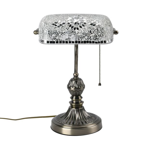 Mosaik Tischlampe, wei&szlig;