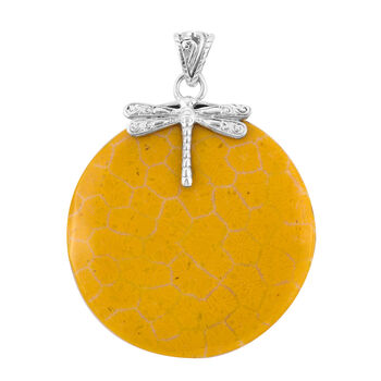 Royal Bali Kollektion - gelber Korallen-Anh&auml;nger, 925 Silber