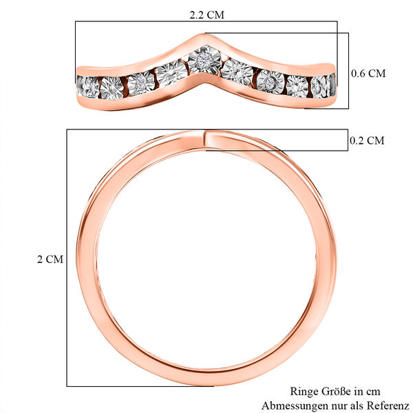 D'Joy Wishbone Ring mit Diamantakzenten, 925 Silber 750 Ros&eacute;gold Vermeil image number 7