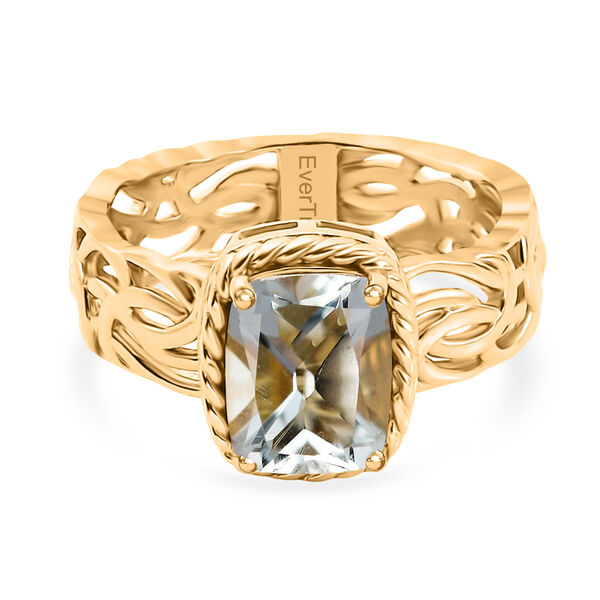 EVER TRUE AA Prasiolith Ring Nickelfreies Messing (Gr&ouml;&szlig;e 19.00) ca. 2,04 ct